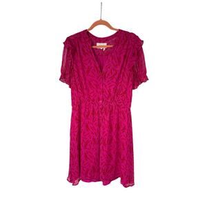 Ba&sh Matcha Floral Mini Dress Fuchsia 100% Viscose Womens Medium Spring Summer